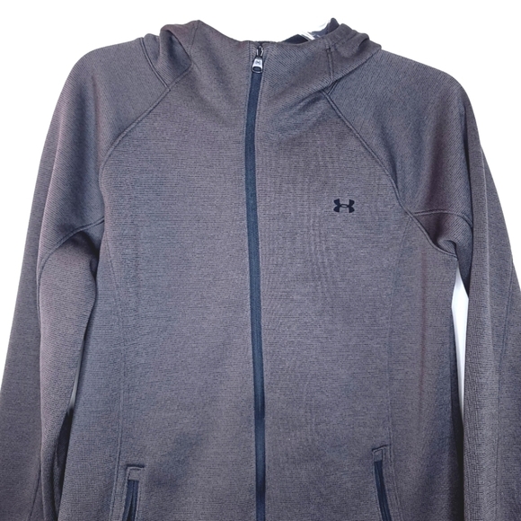 Under Armour men's m athletic performance gray heathered long sleeve zip jacket - Picture 2 of 16